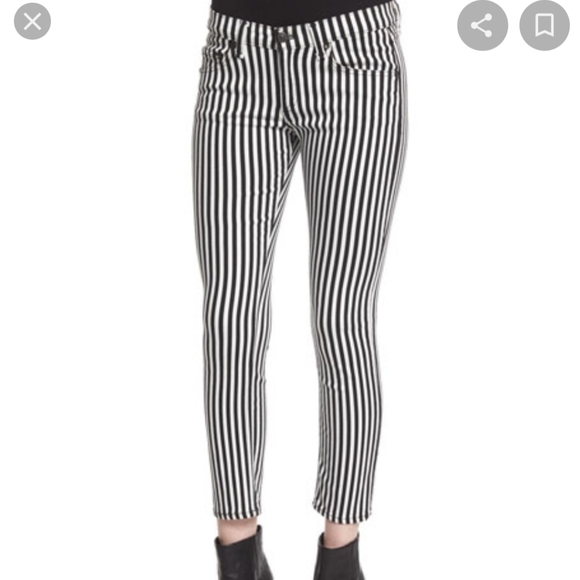 Rag&bone Jeans black and white stripes size 26 - Picture 1 of 4